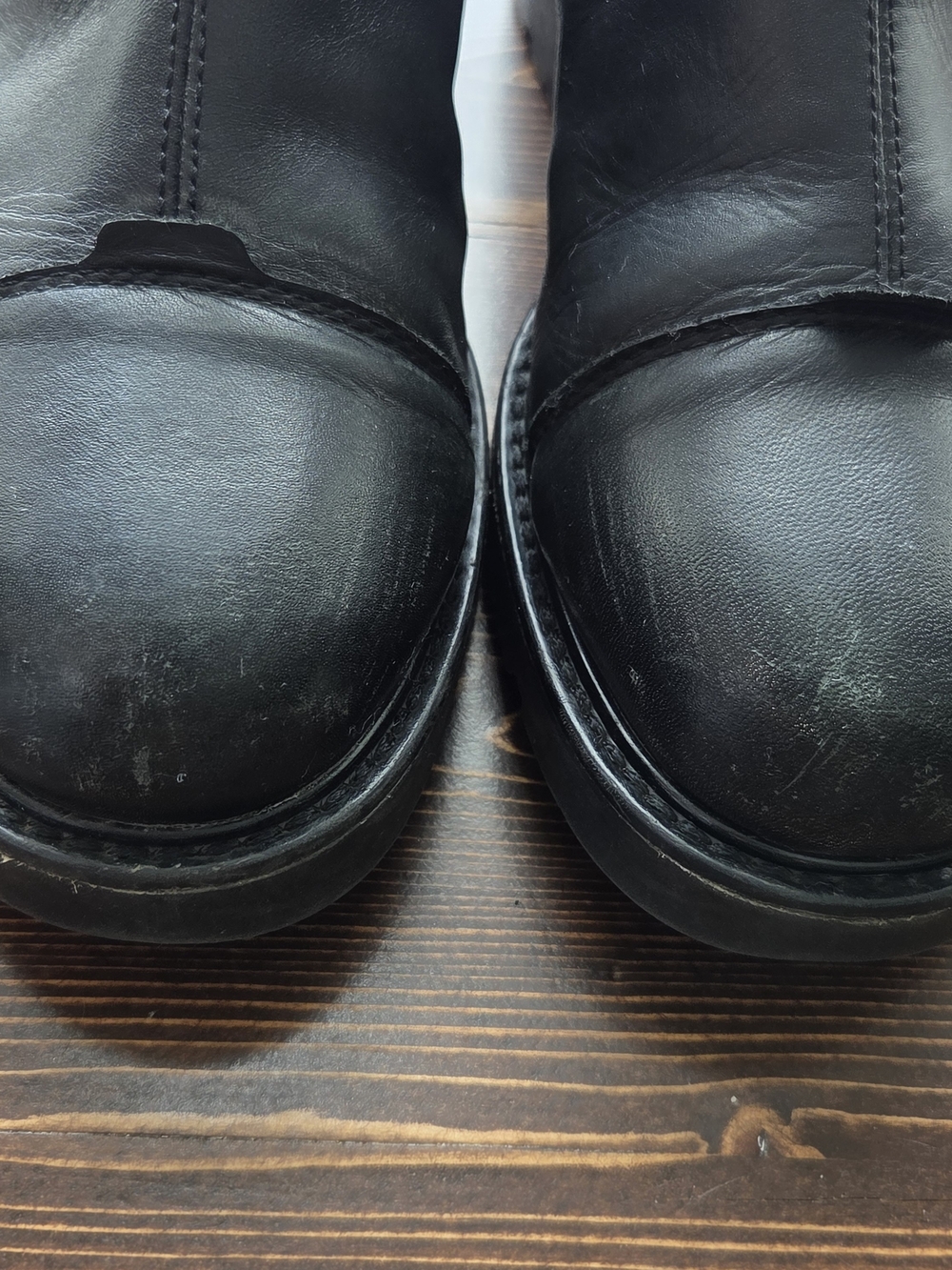 Vagabond Black Leather Cap-Toe Ankle Boots - Size 37 - Picture 8 of 9
